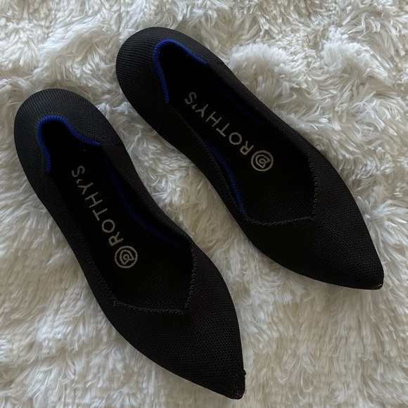 Rothys The Point Black Solid Pointed Flats - Picture 2 of 7